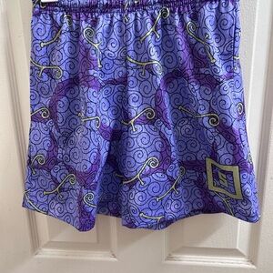 Purple Patterned Athletic Shorts